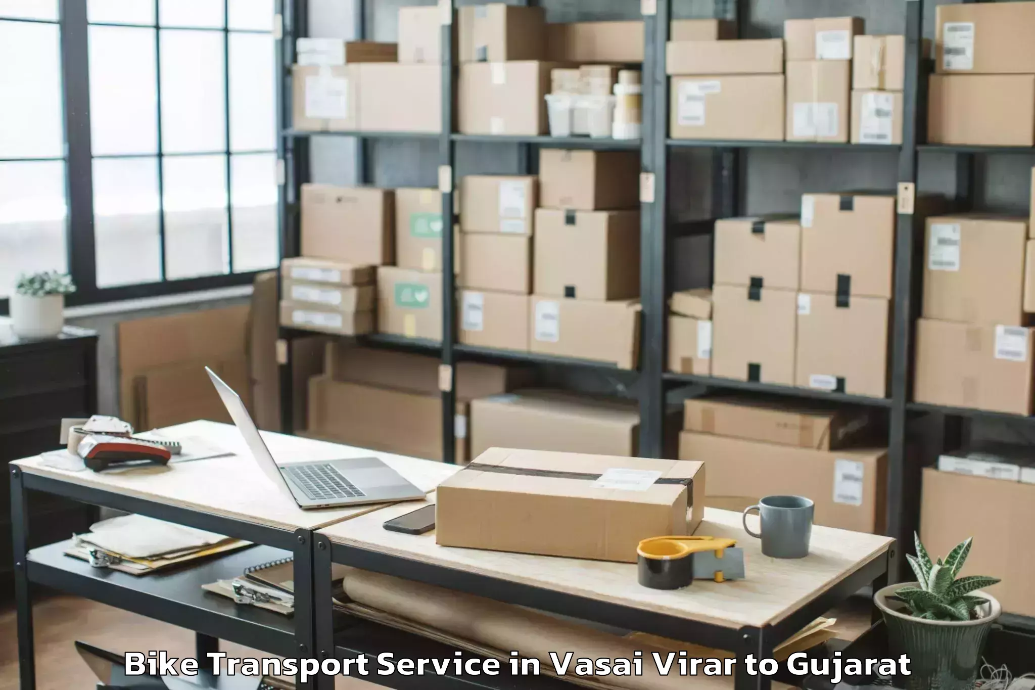 Book Vasai Virar to Bhuj Bike Transport Online